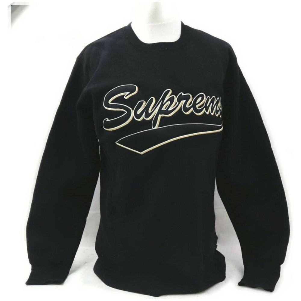 Supreme 16AW Black Brush Script Crewneck 861452